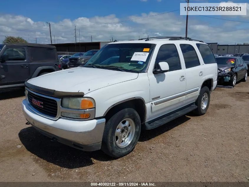 2003 GMC Yukon Slt VIN: 1GKEC13Z53R288521 Lot: 40302122