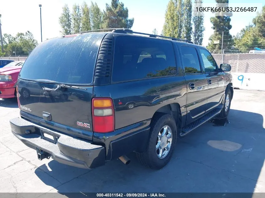 2003 GMC Yukon Xl 1500 Denali VIN: 1GKFK66U53J266487 Lot: 40311542