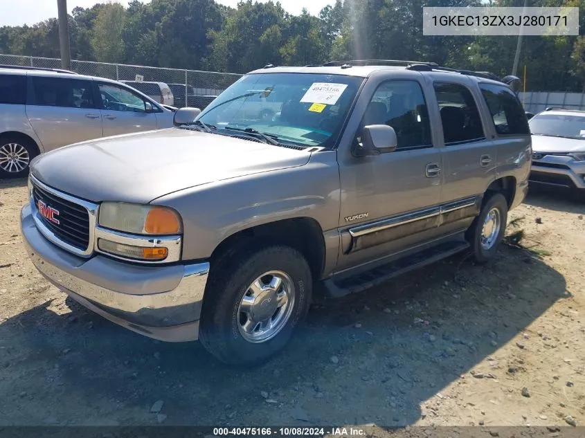 2003 GMC Yukon Slt VIN: 1GKEC13ZX3J280171 Lot: 40475166