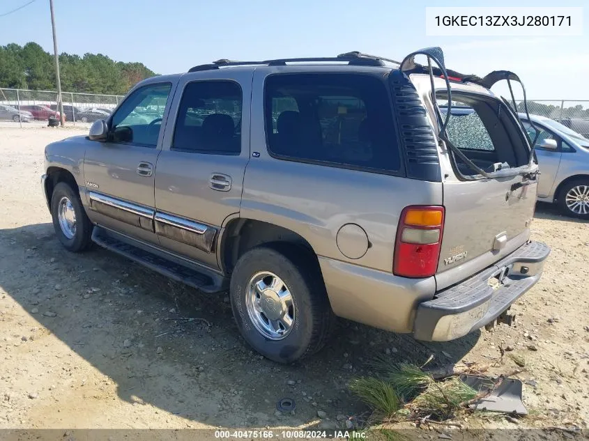 2003 GMC Yukon Slt VIN: 1GKEC13ZX3J280171 Lot: 40475166