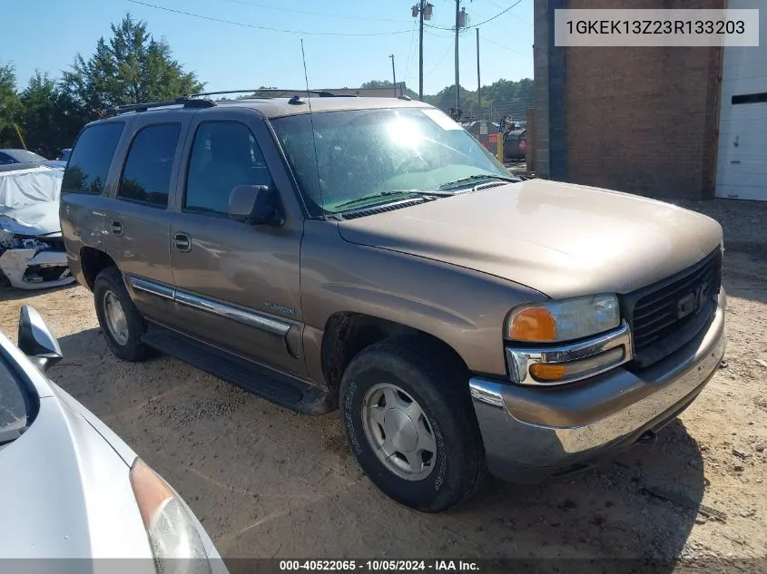 2003 GMC Yukon VIN: 1GKEK13Z23R133203 Lot: 40522065