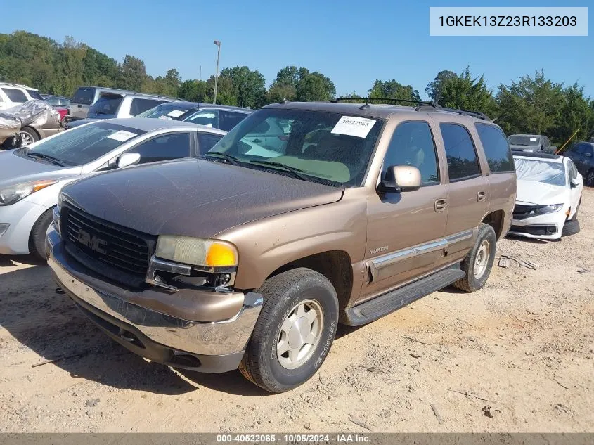 2003 GMC Yukon VIN: 1GKEK13Z23R133203 Lot: 40522065