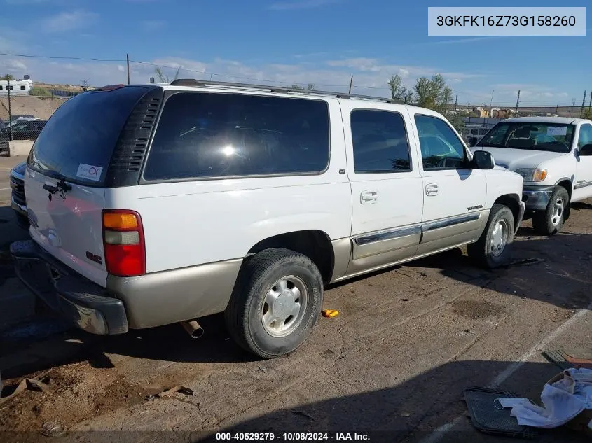 2003 GMC Yukon Xl K1500 VIN: 3GKFK16Z73G158260 Lot: 40529279