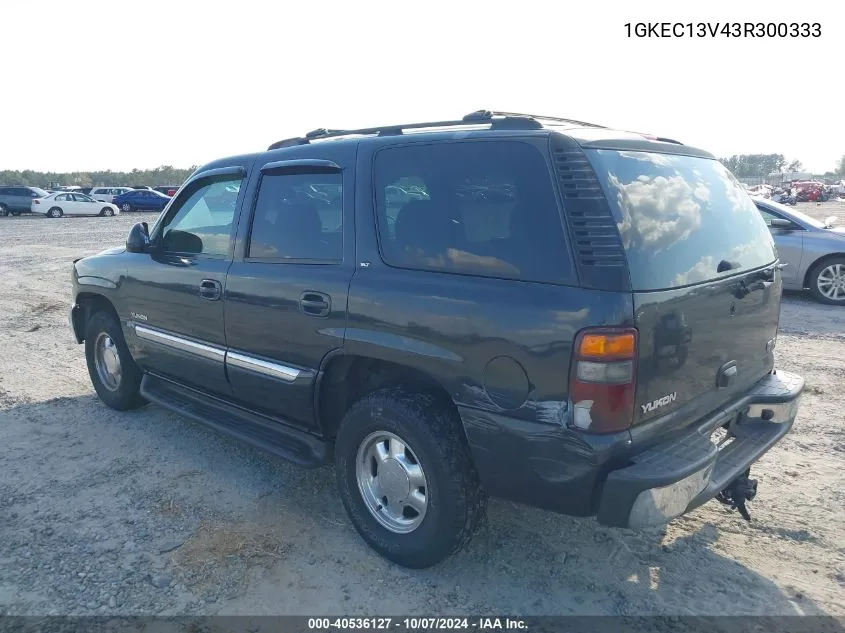 2003 GMC Yukon Slt VIN: 1GKEC13V43R300333 Lot: 40536127