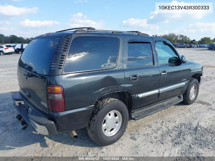 2003 GMC Yukon Slt VIN: 1GKEC13V43R300333 Lot: 40536127