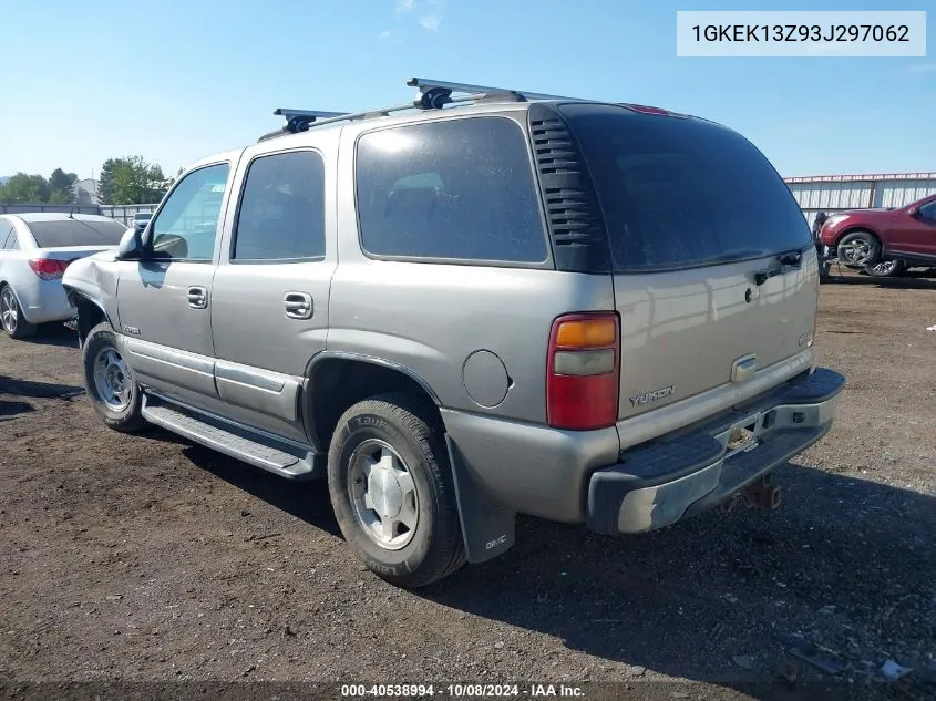 2003 GMC Yukon VIN: 1GKEK13Z93J297062 Lot: 40538994