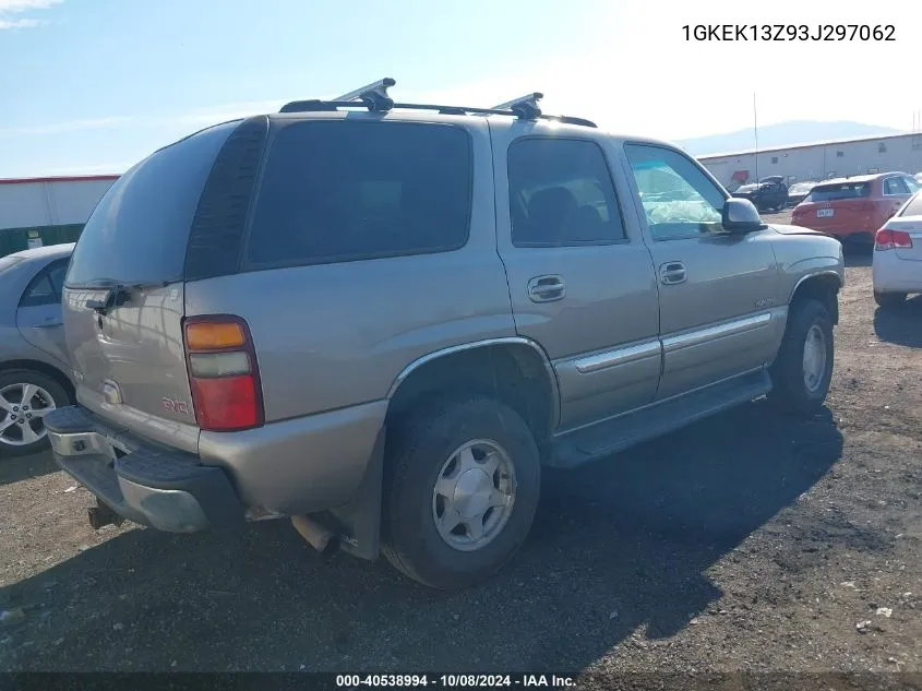 2003 GMC Yukon VIN: 1GKEK13Z93J297062 Lot: 40538994