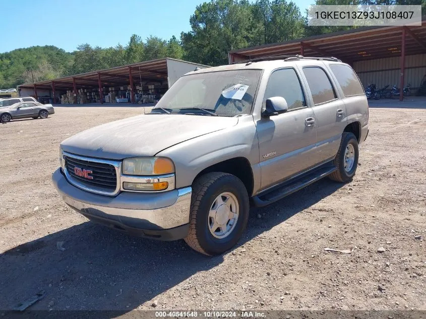 2003 GMC Yukon Slt VIN: 1GKEC13Z93J108407 Lot: 40541548