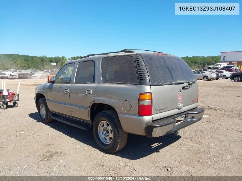 2003 GMC Yukon Slt VIN: 1GKEC13Z93J108407 Lot: 40541548