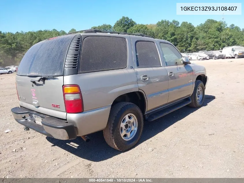 2003 GMC Yukon Slt VIN: 1GKEC13Z93J108407 Lot: 40541548