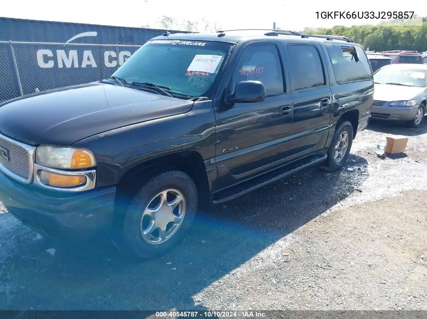 2003 GMC Yukon Xl 1500 Denali VIN: 1GKFK66U33J295857 Lot: 40545787