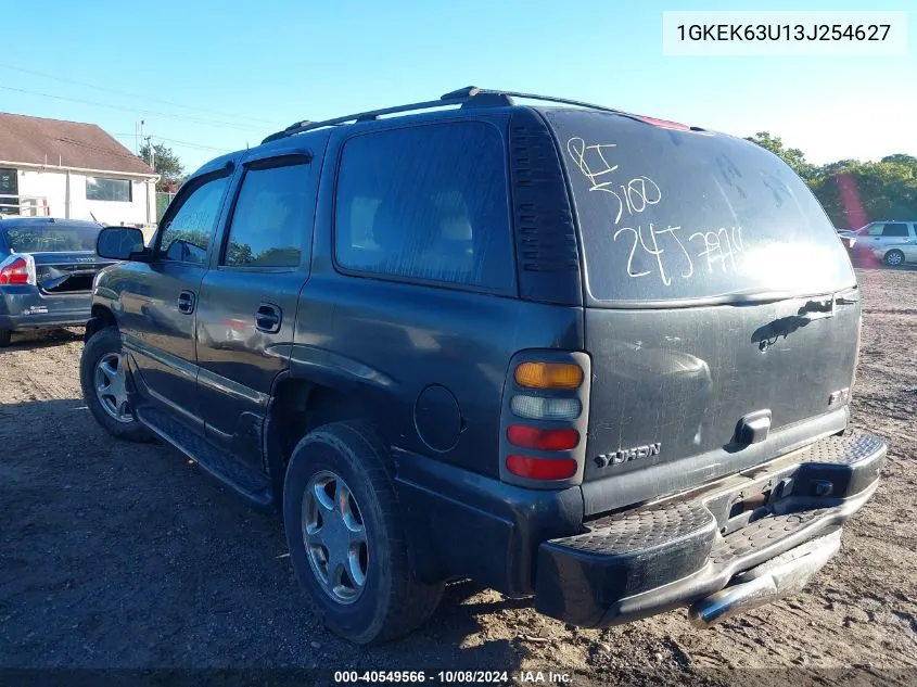 2003 GMC Yukon Denali VIN: 1GKEK63U13J254627 Lot: 40549566