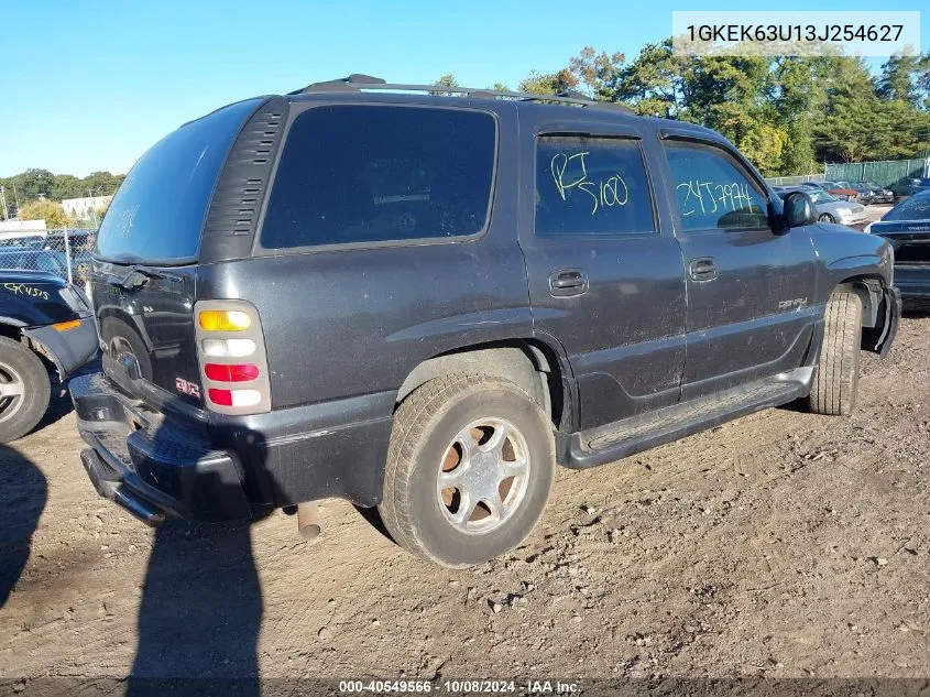 2003 GMC Yukon Denali VIN: 1GKEK63U13J254627 Lot: 40549566