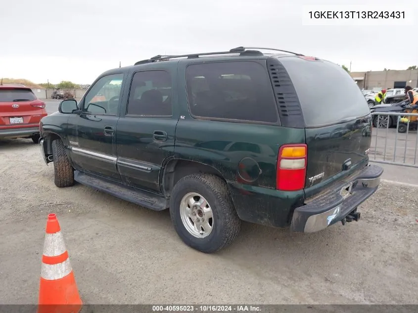 2003 GMC Yukon Slt VIN: 1GKEK13T13R243431 Lot: 40595023