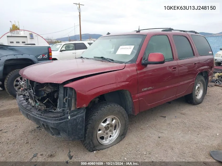 2003 GMC Yukon Denali VIN: 1GKEK63U13J248150 Lot: 40601659