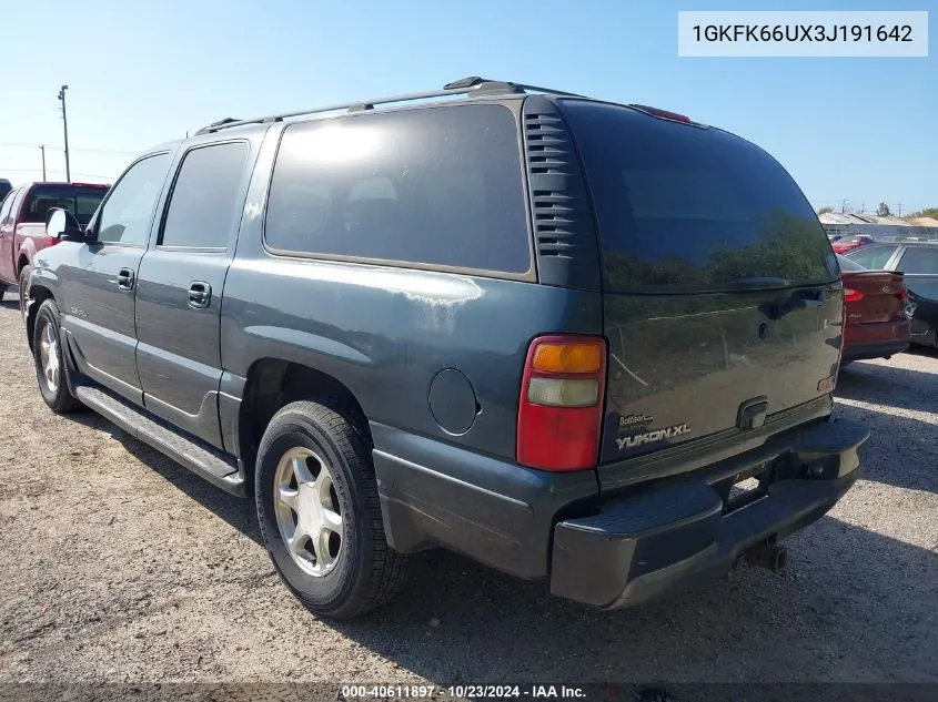 2003 GMC Yukon Xl 1500 Denali VIN: 1GKFK66UX3J191642 Lot: 40611897