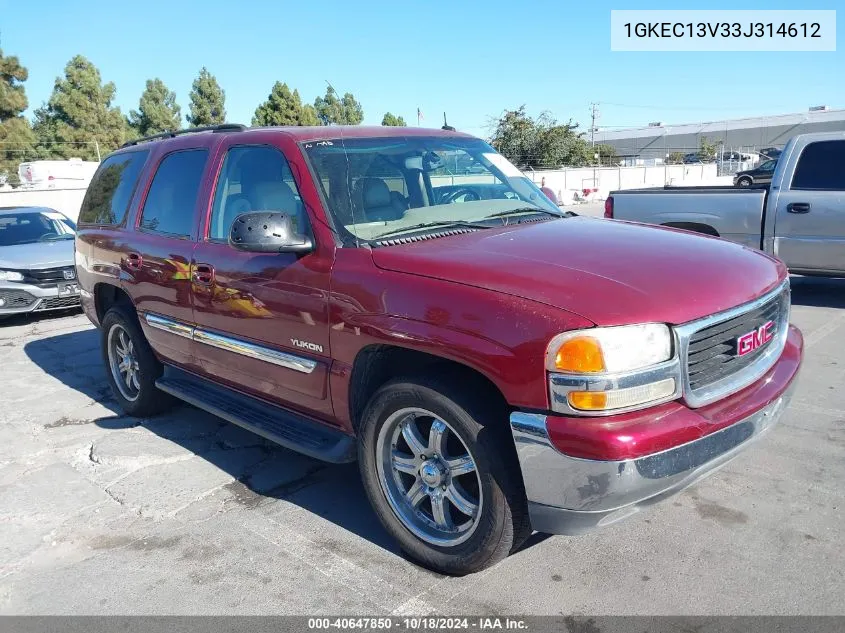 2003 GMC Yukon Sle VIN: 1GKEC13V33J314612 Lot: 40647850