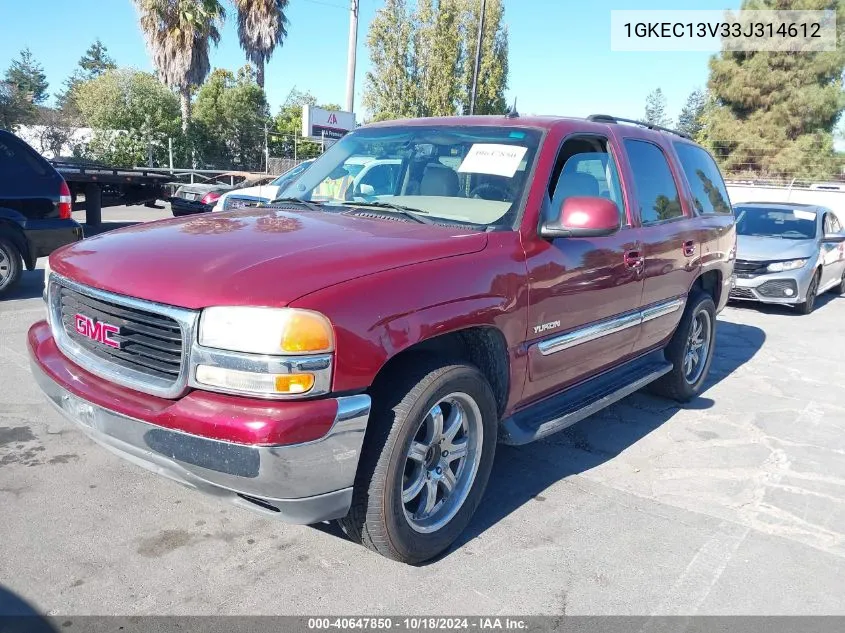 2003 GMC Yukon Sle VIN: 1GKEC13V33J314612 Lot: 40647850