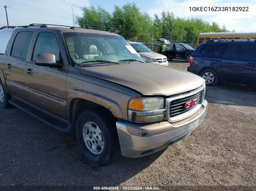 2003 GMC Yukon Xl 1500 Slt VIN: 1GKEC16Z33R182922 Lot: 40648839