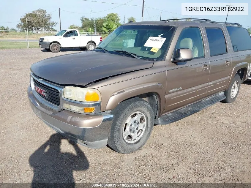 2003 GMC Yukon Xl 1500 Slt VIN: 1GKEC16Z33R182922 Lot: 40648839