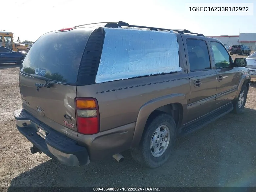 2003 GMC Yukon Xl 1500 Slt VIN: 1GKEC16Z33R182922 Lot: 40648839