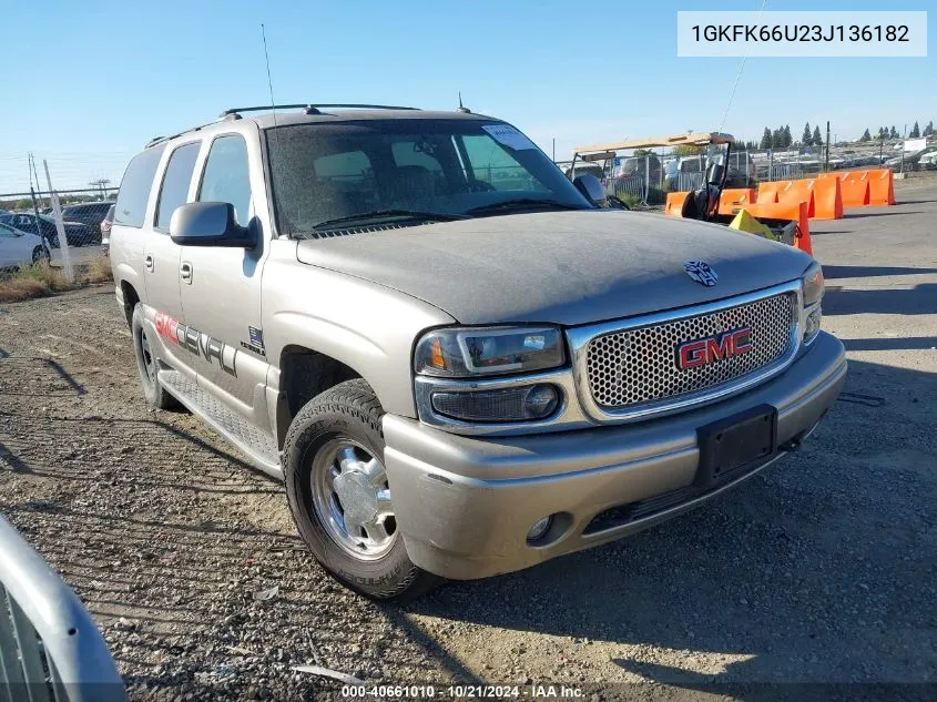 2003 GMC Yukon Xl 1500 Denali VIN: 1GKFK66U23J136182 Lot: 40661010