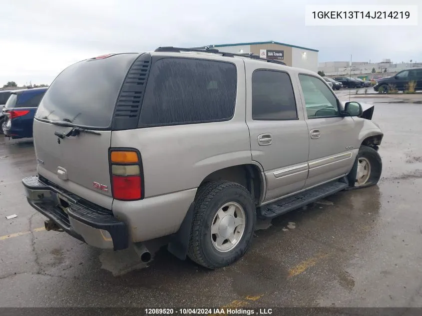 2004 GMC Yukon VIN: 1GKEK13T14J214219 Lot: 12089520