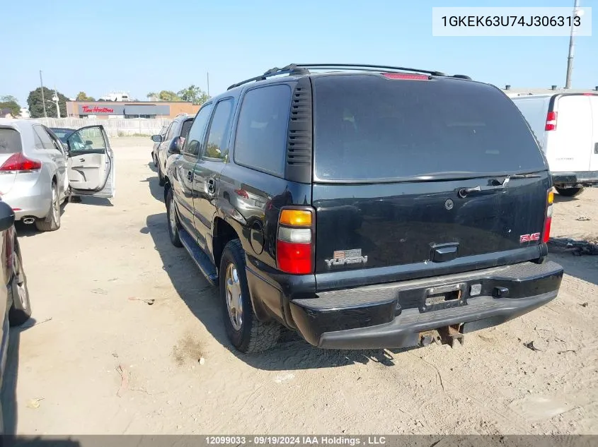 2004 GMC Yukon VIN: 1GKEK63U74J306313 Lot: 12099033