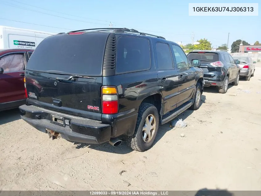 2004 GMC Yukon VIN: 1GKEK63U74J306313 Lot: 12099033