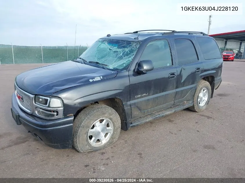 2004 GMC Yukon Denali VIN: 1GKEK63U04J228120 Lot: 39230526