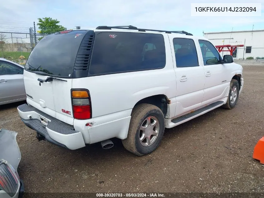 2004 GMC Yukon Xl 1500 Denali VIN: 1GKFK66U14J232094 Lot: 39320703