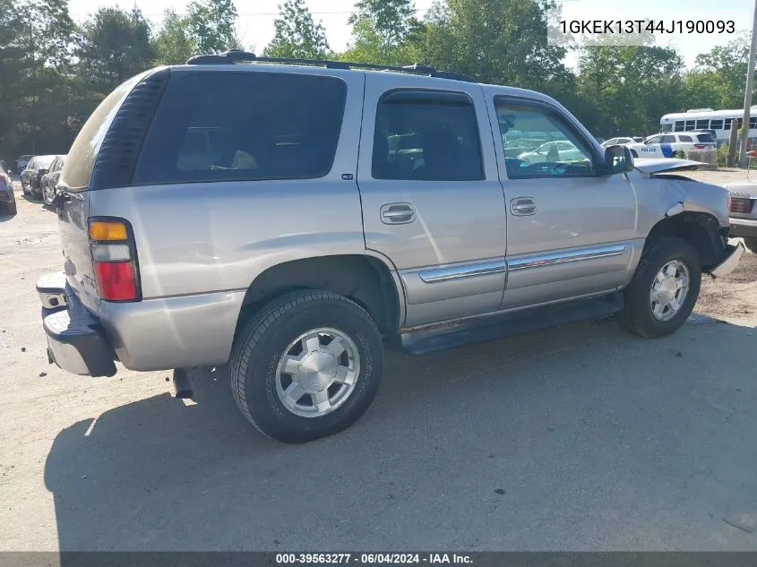 2004 GMC Yukon Slt VIN: 1GKEK13T44J190093 Lot: 39563277