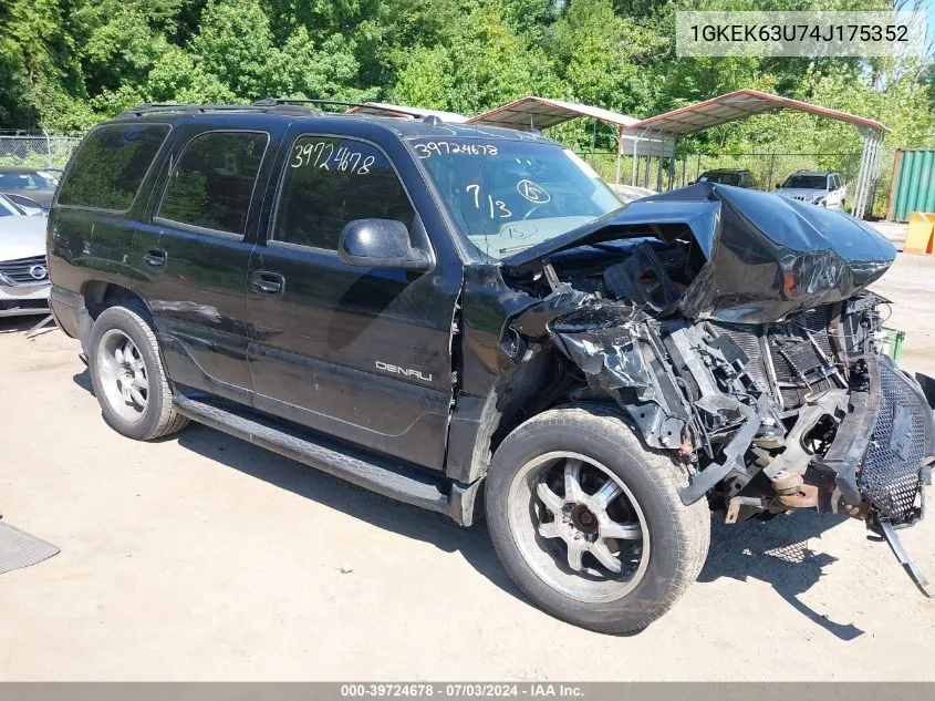 2004 GMC Yukon Denali VIN: 1GKEK63U74J175352 Lot: 39724678