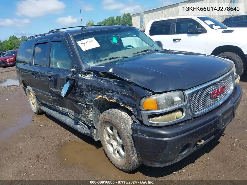 2004 GMC Yukon Xl 1500 Denali VIN: 1GKFK66U14J278640 Lot: 39816805