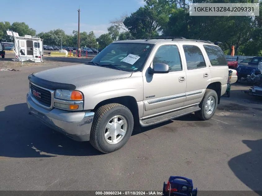 2004 GMC Yukon Slt VIN: 1GKEK13Z84J209331 Lot: 39860234