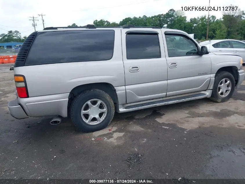 2004 GMC Yukon Xl 1500 Denali VIN: 1GKFK66U24J112787 Lot: 39877135