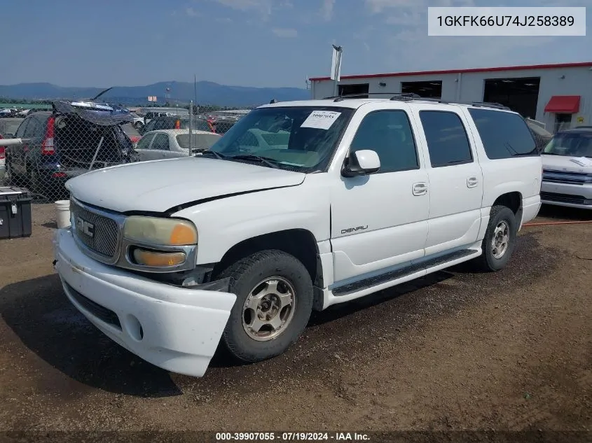 2004 GMC Yukon Xl 1500 Denali VIN: 1GKFK66U74J258389 Lot: 39907055