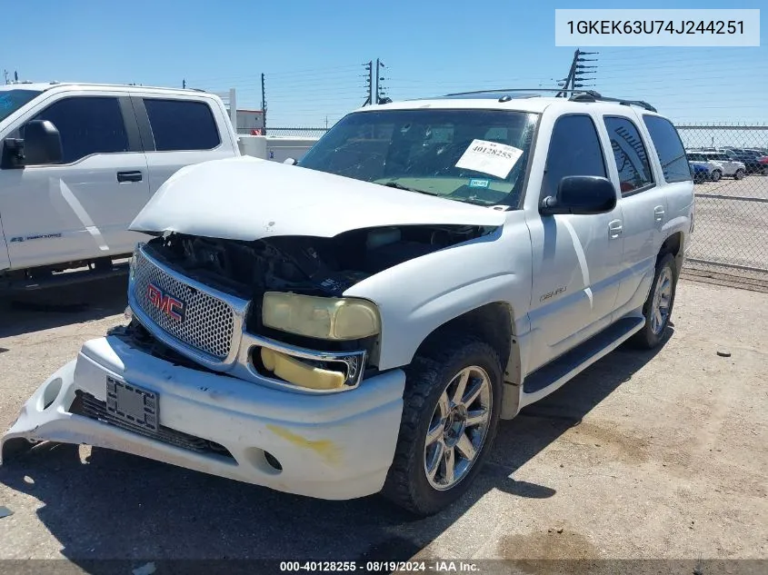 2004 GMC Yukon Denali VIN: 1GKEK63U74J244251 Lot: 40128255