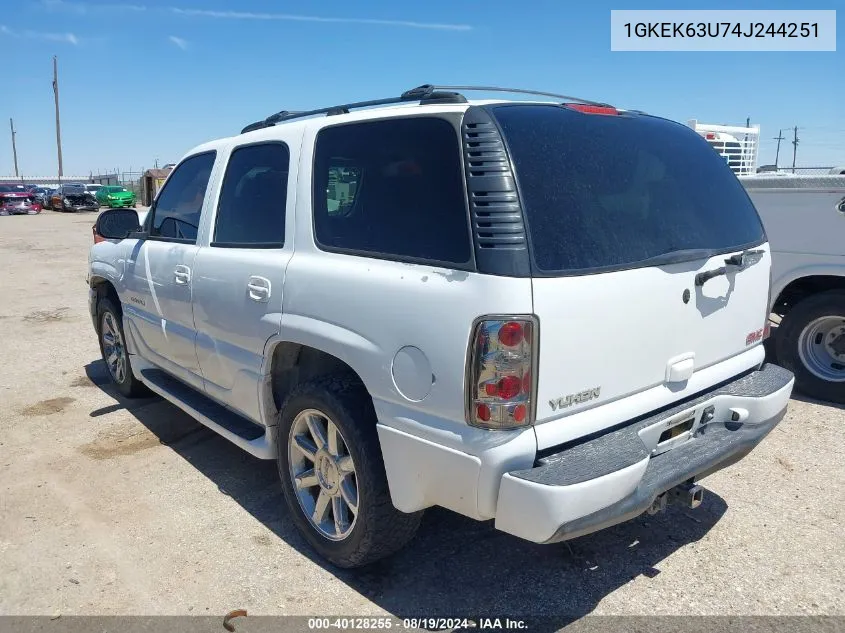 2004 GMC Yukon Denali VIN: 1GKEK63U74J244251 Lot: 40128255