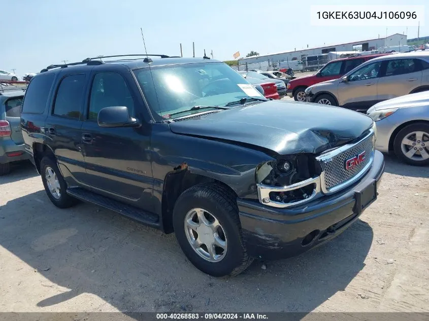 2004 GMC Yukon Denali VIN: 1GKEK63U04J106096 Lot: 40268583