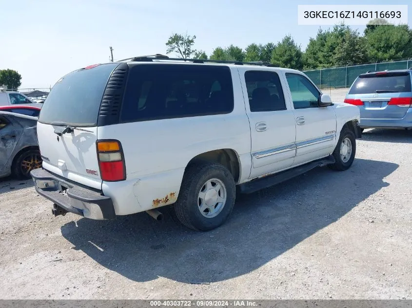 2004 GMC Yukon Xl 1500 Sle VIN: 3GKEC16Z14G116693 Lot: 40303722