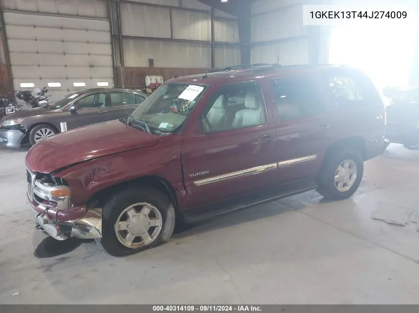 2004 GMC Yukon VIN: 1GKEK13T44J274009 Lot: 40314109