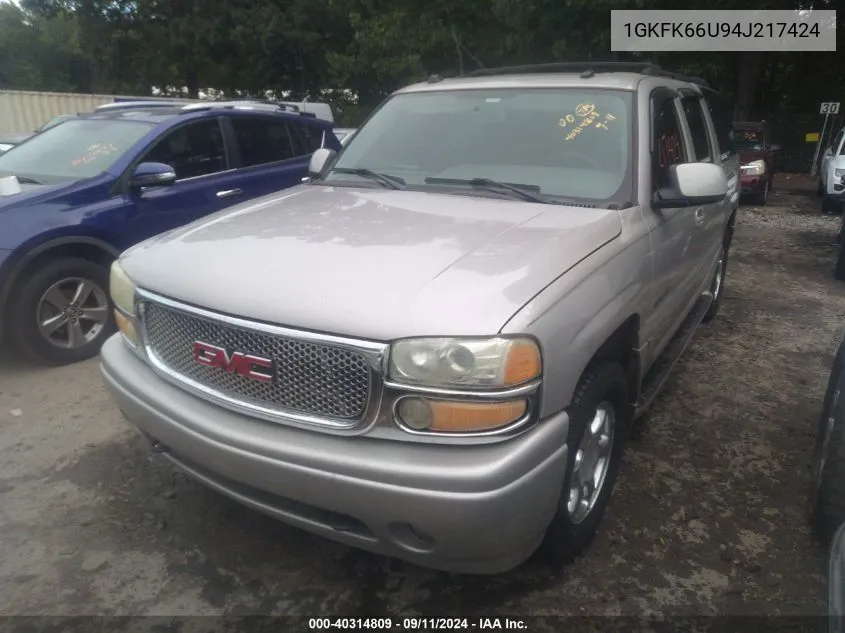 1GKFK66U94J217424 2004 GMC Yukon Xl 1500 Denali