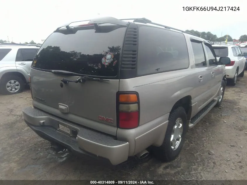 1GKFK66U94J217424 2004 GMC Yukon Xl 1500 Denali