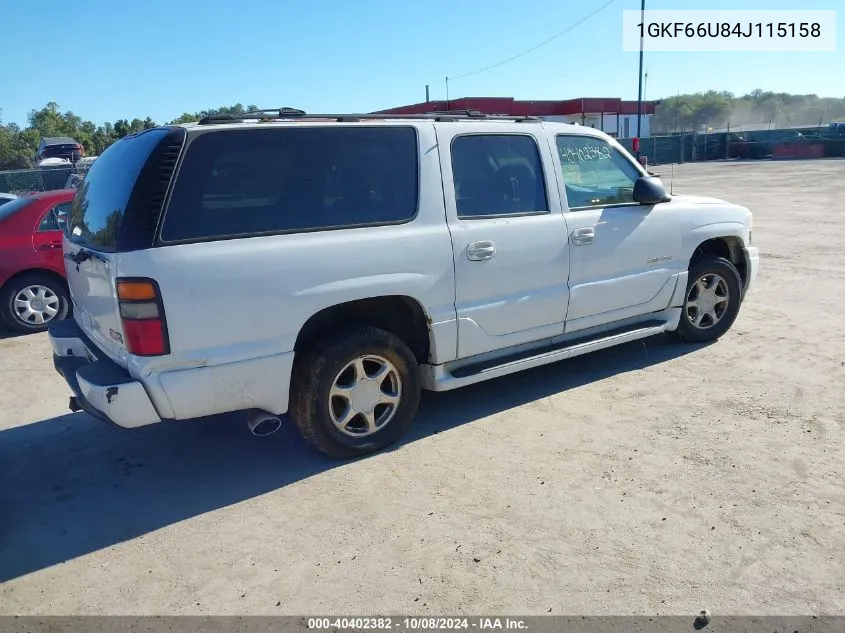 2004 GMC Yukon VIN: 1GKF66U84J115158 Lot: 40402382