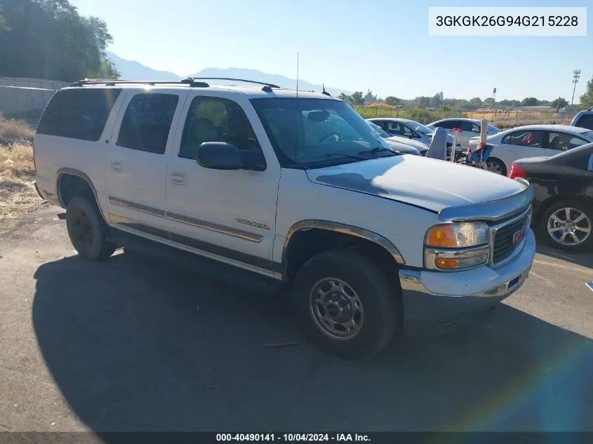 2004 GMC Yukon Xl 2500 Slt VIN: 3GKGK26G94G215228 Lot: 40490141