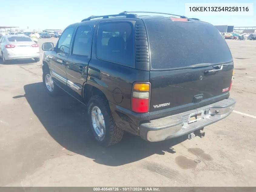 2004 GMC Yukon Slt VIN: 1GKEK13Z54R258116 Lot: 40549726