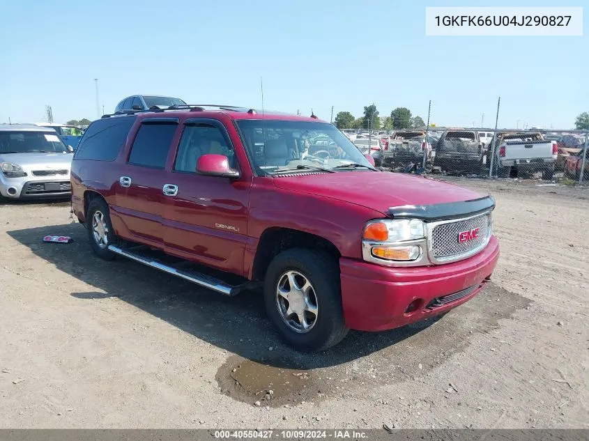 2004 GMC Yukon Xl 1500 Denali VIN: 1GKFK66U04J290827 Lot: 40550427