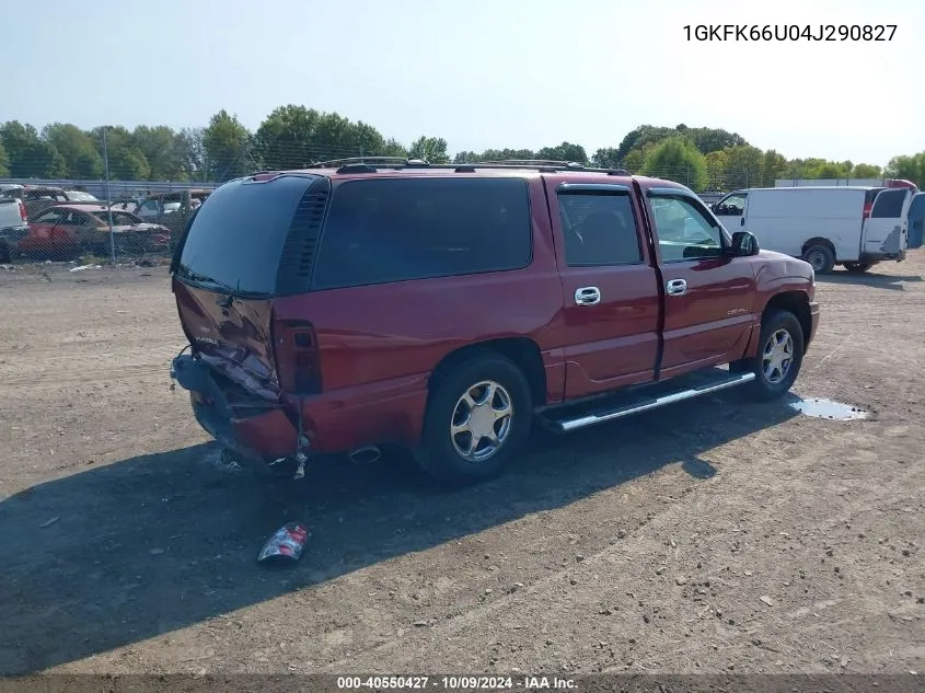 2004 GMC Yukon Xl 1500 Denali VIN: 1GKFK66U04J290827 Lot: 40550427