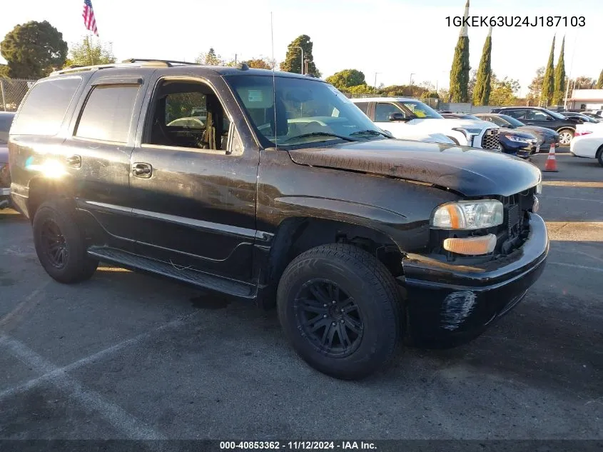 2004 GMC Yukon Denali VIN: 1GKEK63U24J187103 Lot: 40853362